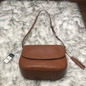 Ralph Lauren Cobden Leather Saddle Bag.  Lauren Tan color.  NEW with tags.